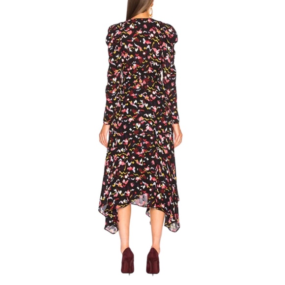 A.L.C. Tianna Long Sleeve Vacation Holiday Wrap Dress in Coral Multi size 10 - Picture 8 of 8